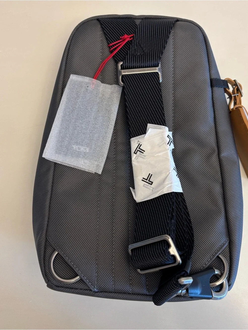 Tumi Gray Fife Slim Crossbody Sling Bag - Compact NEW